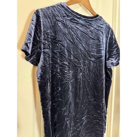 GAP Blue Velvetcore‎ Round Neck Top Whimsical Vintage Insp. Clean Girl L Or XL - Picture 2 of 5